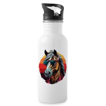 Urban Stallion - Graffiti Style - Water bottle with straw - white - Right