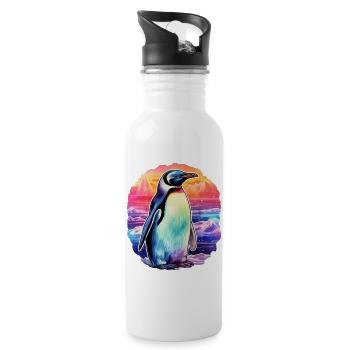 Penguin - Water bottle with straw - white - Right