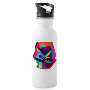Retro 1 cut - Trinkflasche mit integriertem Trinkhalm - Weiß - Rechts