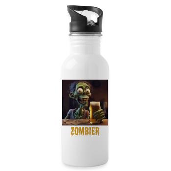 Zombier - Trinkflasche mit integriertem Trinkhalm - Weiß - Rechts