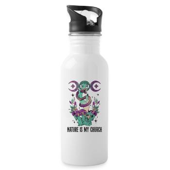 Magical Halloween design for witch lovers - Water bottle with straw - white - Right