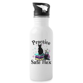 Mystical Witch Magic Halloween Funny Saying - Water bottle with straw - white - Right