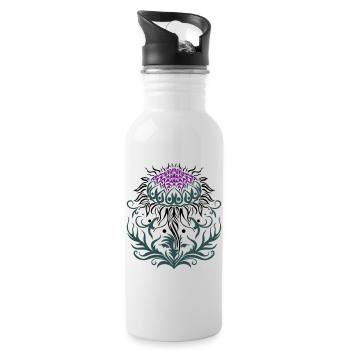 Distel lila Thistle - Trinkflasche mit integriertem Trinkhalm - Weiß - Rechts