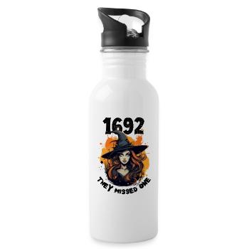 Wicca 1692 Witch They Missed One Halloween Outfit - Water bottle with straw - white - Right