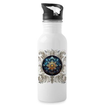 Mandala Cosmic VINTAGE - Gourde avec paille intégrée - blanc - Droite