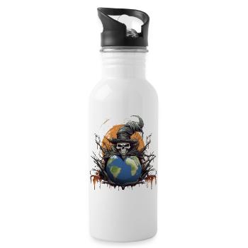 The Death of the Earth Environmental Protection Planet - Water bottle with straw - white - Right