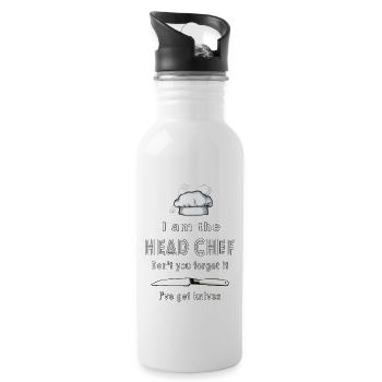 I am the Head Chef - Water bottle with straw - white - Right
