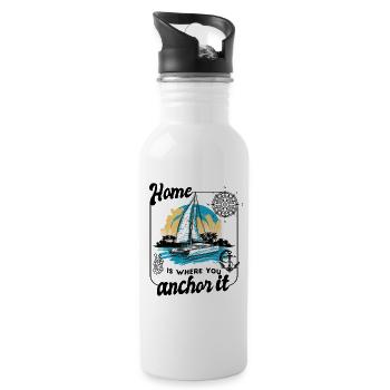Catamaran-Boot Segelboot Segeln Segler Yacht-anker - Trinkflasche mit integriertem Trinkhalm - Weiß - Rechts