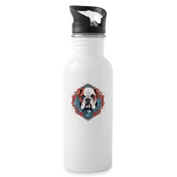 Boxer Dog Breeds Boxer Dogs Accessories Dog Owners - Water bottle with straw - white - Right