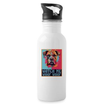 Boxer Dog Breeds Boxer Dogs Accessories Dog Owners - Water bottle with straw - white - Right