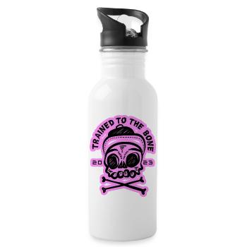 trained to the bone Bodybuilding Fitness Pink - Water bottle with straw - white - Right