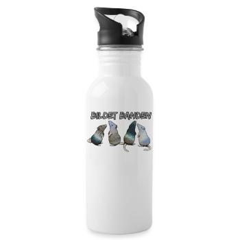 Ratten - Bildet Banden - Trinkflasche mit integriertem Trinkhalm - Weiß - Rechts