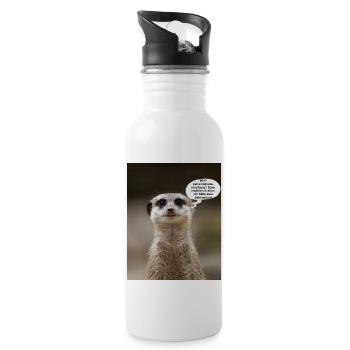 Erdmännchen - Trinkflasche mit integriertem Trinkhalm - Weiß - Rechts