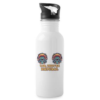 mushrooms, mushroom pickers, mushrooms, growers, funny fungi - Water bottle with straw - white - Right