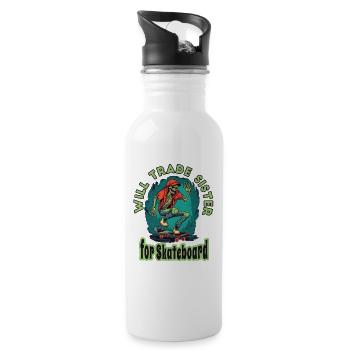 Skateboard Skater Ramp Skating Skating Funny - Water bottle with straw - white - Right