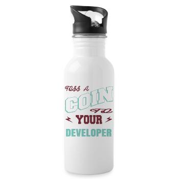computer health informatics specialist - Trinkflasche mit integriertem Trinkhalm - Weiß - Rechts