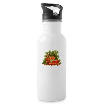 Gärtnerin Gartenpflanze Hobbygärtner Florist - Trinkflasche mit integriertem Trinkhalm - Weiß - Rechts