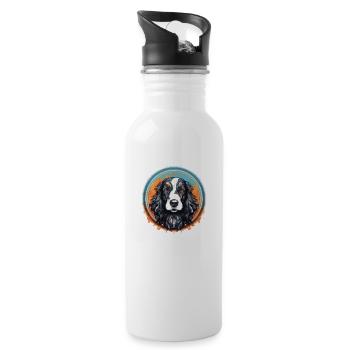 Hunde Hunderasse Zubehör Englisch Springer-Spaniel - Trinkflasche mit integriertem Trinkhalm - Weiß - Rechts
