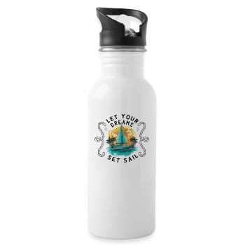 Sailor Sailboat Sailing Ship Sailing Yacht - Water bottle with straw - white - Right