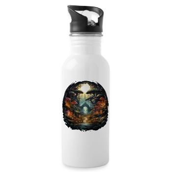 Fairy Tale Enchanted Forest - Water bottle with straw - white - Right
