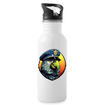 Police Parrot - Water bottle with straw - white - Right