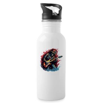 Gitarristen Akustik-Gitarre Country-Musik - Trinkflasche mit integriertem Trinkhalm - Weiß - Rechts