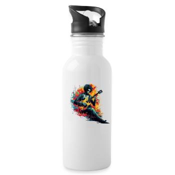 Guitarists Electric Guitars Acoustic Guitar Colorful - Water bottle with straw - white - Right