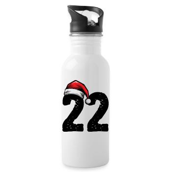 22 Number Christmas - Water bottle with straw - white - Right