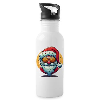 Crypto Claus - Trinkflasche mit integriertem Trinkhalm - Weiß - Rechts