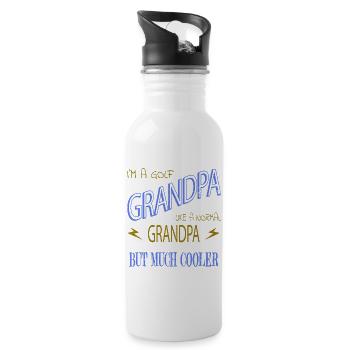 GolfMom GolfDad Golf Clubs Golf Girls Golf CoachGift - Water bottle with straw - white - Right