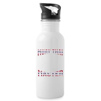 Muay Thai Boxing Muay Thai - Water bottle with straw - white - Right