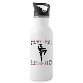 Muay Thai Boxing Muay Thai - Water bottle with straw - white - Right