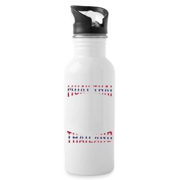 Muay Thai Boxing Muay Thai - Trinkflasche mit integriertem Trinkhalm - Weiß - Rechts