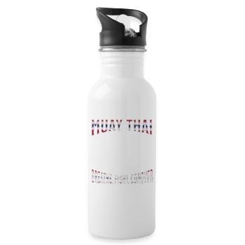 Muay Thai Boxing Muay Thai - Water bottle with straw - white - Right