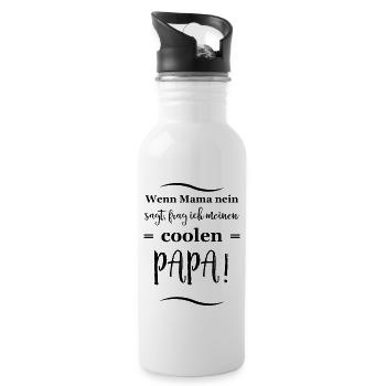 lustige sprüche cooler papa - Trinkflasche mit integriertem Trinkhalm - Weiß - Rechts