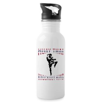 Muay Thai Boxing Muay Thai - Water bottle with straw - white - Right