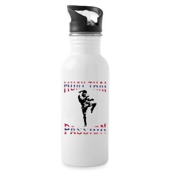Muay Thai Boxing Muay Thai - Water bottle with straw - white - Right