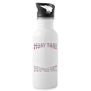 Muay Thai Boxing Muay Thai - Water bottle with straw - white - Right