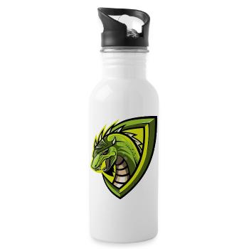 Dragon Logo - Water bottle with straw - white - Right