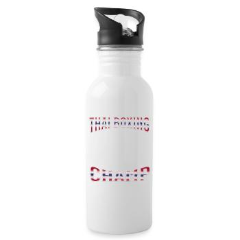 Muay Thai Boxing Muay Thai - Water bottle with straw - white - Right