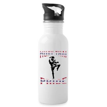 Muay Thai Boxing Muay Thai - Trinkflasche mit integriertem Trinkhalm - Weiß - Rechts