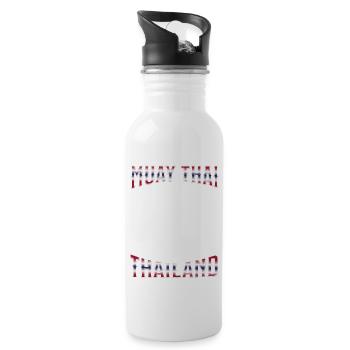 Muay Thai Boxing Muay Thai - Water bottle with straw - white - Right