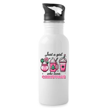 Just a Girl - Café de Noël pour femmes drôles - Gourde avec paille intégrée - blanc - Droite