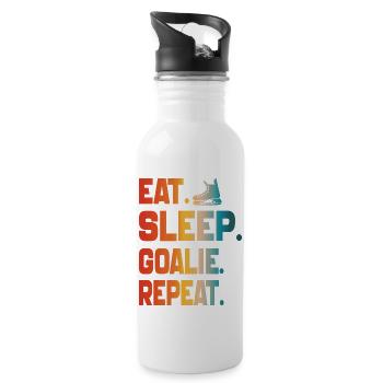 Eat Sleep Goalie Repeat Hockey Lover gift - Gourde avec paille intégrée - blanc - Droite