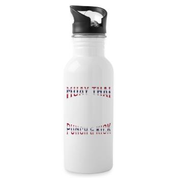 Muay Thai Boxing Muay Thai - Water bottle with straw - white - Right
