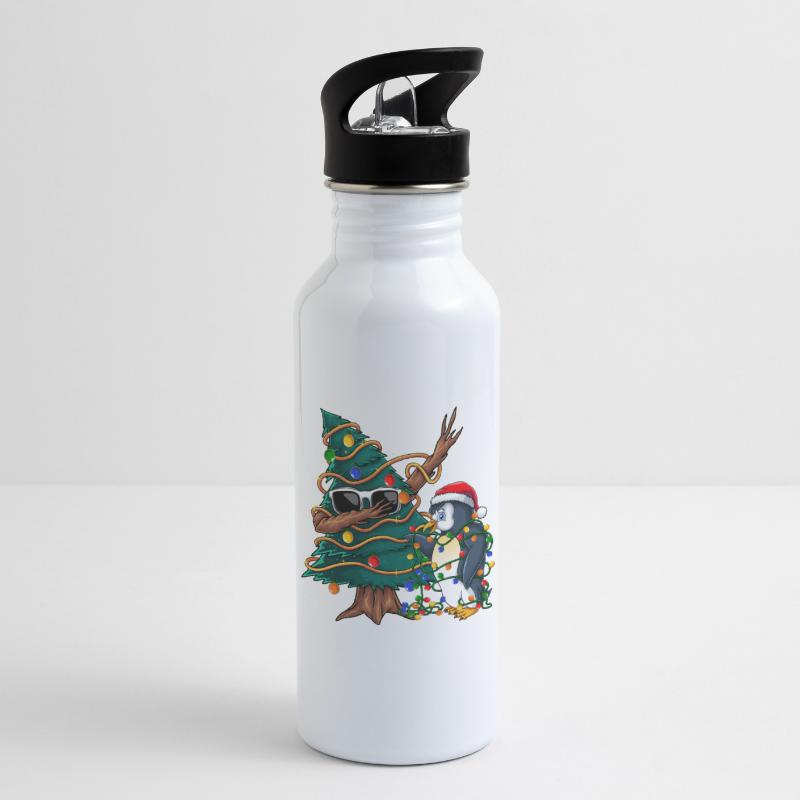 Dapping Tannenbaum -Dapping Weihnachtspullover Trinkflasche mit integriertem Trinkhalm