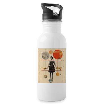 Schütze - Trinkflasche mit integriertem Trinkhalm - Weiß - Rechts
