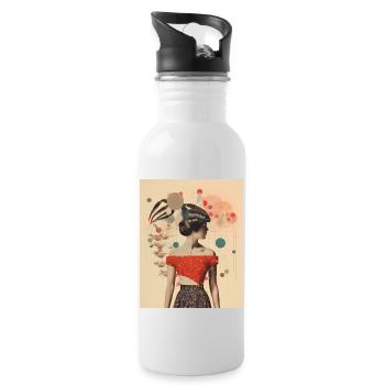 Scorpio collage - Water bottle with straw - white - Right