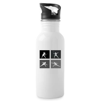 Fencing Game Gamer Fencer Game Fencing Fencer - Water bottle with straw - white - Right