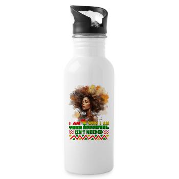 Black Queen Curly Afro - Celebrate Black History - Trinkflasche mit integriertem Trinkhalm - Weiß - Rechts